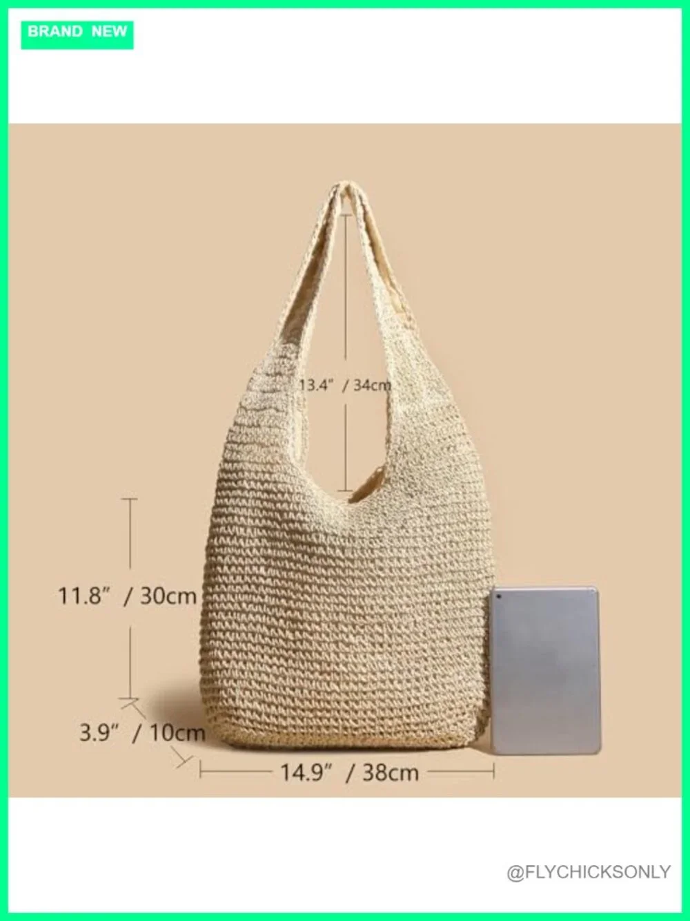 Straw Hobo Bag Handwoven Crochet Beach Tote Shoulder Bag for Women